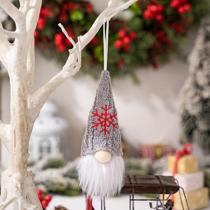 1PC Plush Dwarf Hanging Pendants Letter Embroidered Knitted Hat Faceless Doll Pendants