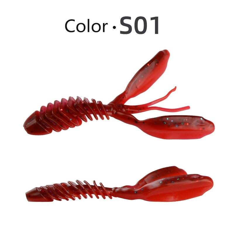 Soft Ii Meredith Shrimp Dolivecraw Bait 74mm3g 20pcs 95mm58g 10pcs Articulated Shrimp Pike Bass Jxsc04