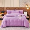 Легкий роскошный комплект постельного белья из четырех предметов из утолщенного хлопка, длинноволокнистый хлопок с вышивкой и начесом, пододеяльники