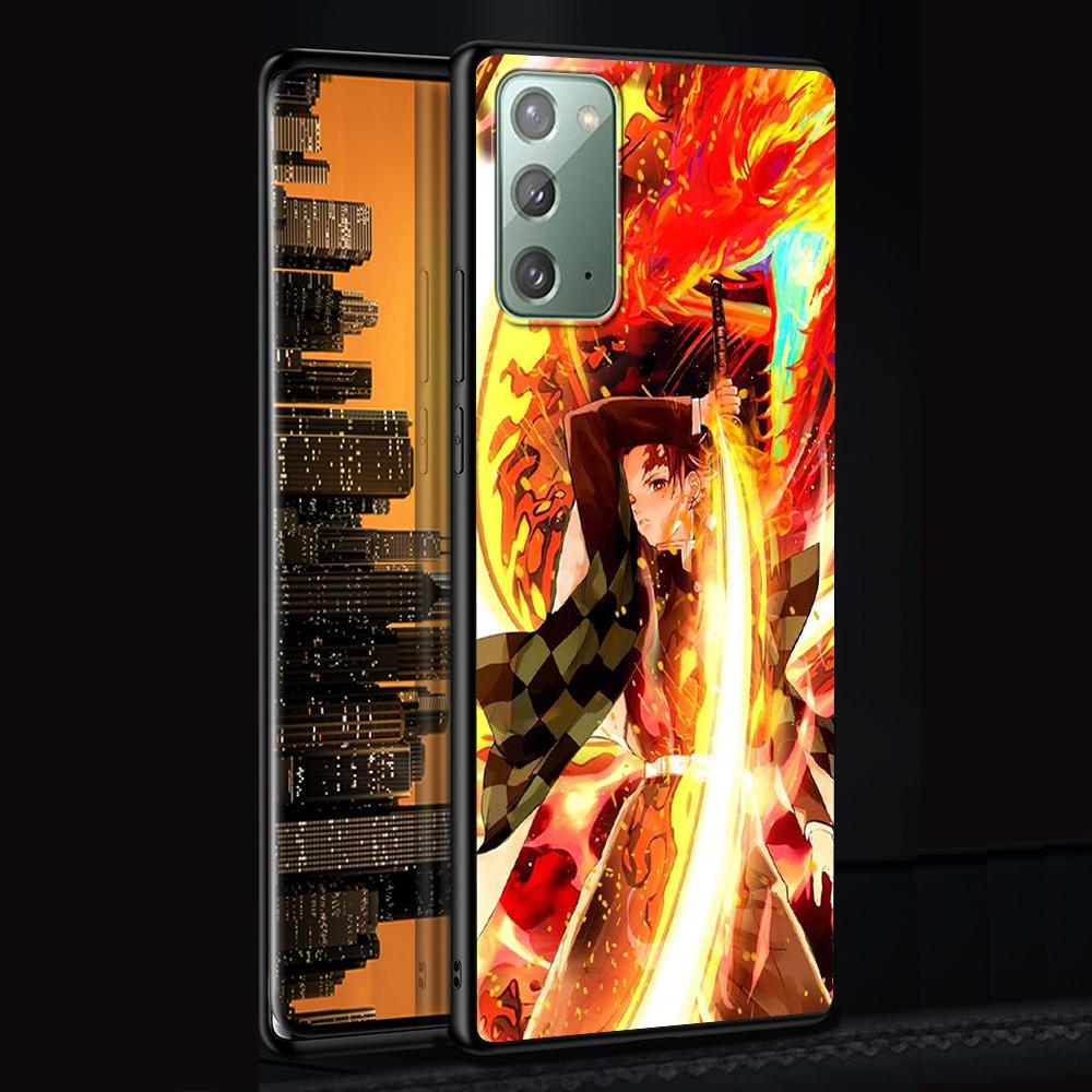Чехол Anime Demon Slayer для Samsung Galaxy Note 20 Ultra 10 Lite 9 8 A53 A52 A12 S22 S21 FE S20 Plus TPU черный чехол для телефона