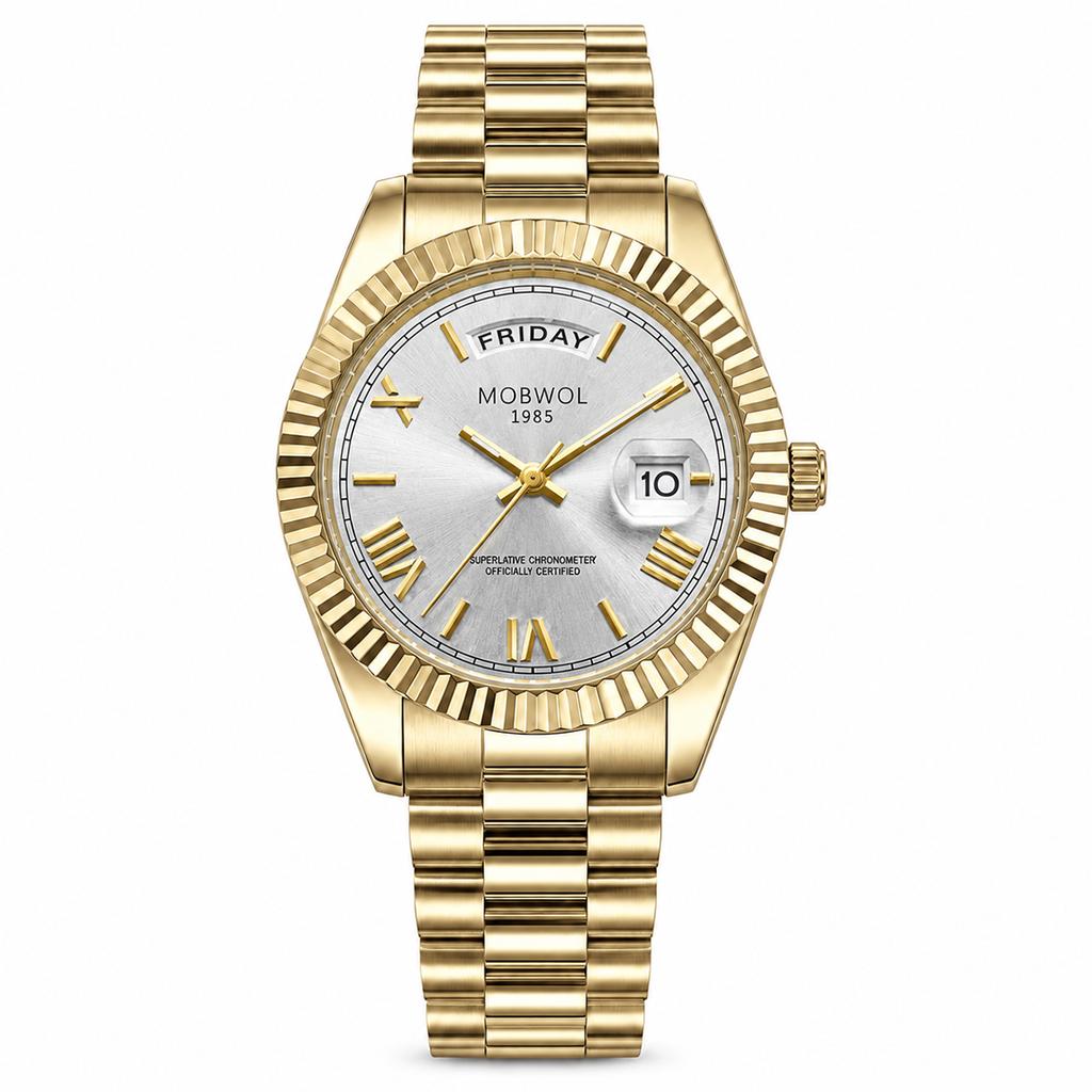MOBWOL Stainless Steel Quartz Watches For Men Luxury Date Display Luminous Fashion Men's Watch Relogios Masculino
