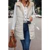 Solid Color Hooded Cotton Vest Jacket, Double-sided Wear Slimming Open Front Plus Size Outerwear for Europe America