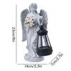 Outdoor Angels Statues with Solar Lantern Creative Angel Lantern Resin Angel Sculptures Garden Yard Decor Patio Ornament