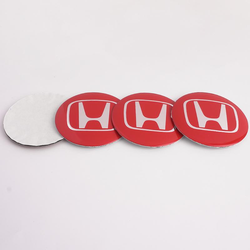 4PCS 56mm Car Wheel Center Hub Cap Emblem Stickers Decorate For Honda Civic XR-V CR-Z CRV HRV City Accord Legend Jazz RR VTi Fit