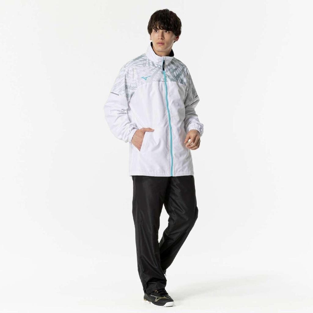 Куртка для тенниса Breath Thermo Warmer с водоотталкивающими свойствами, влагопоглощающая, генерирующая тепло 62MEB520 белая [Mizuno]