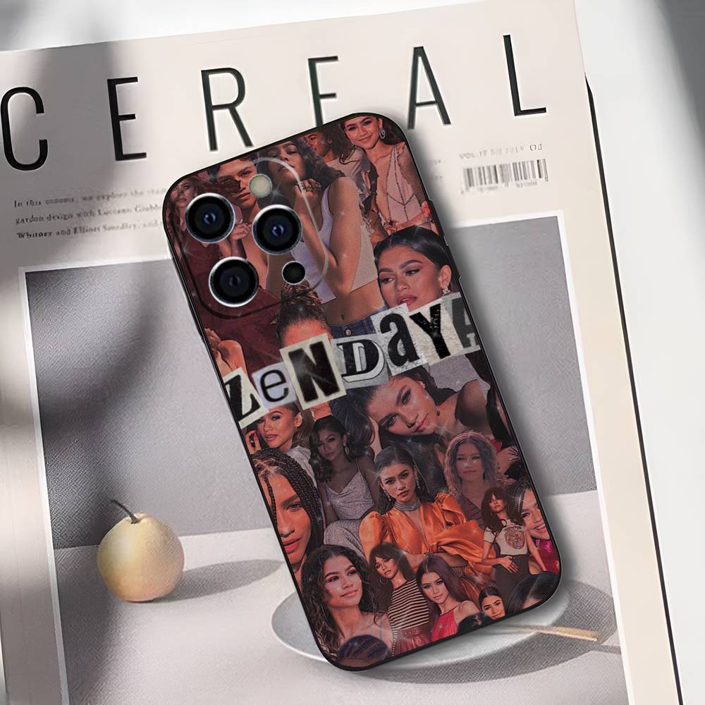 Z-Zendaya Phone Case For iPhone 17,16,15,14,13,12,11 Plus,Pro Max,XS,Soft Silicone Black Cover