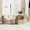 VidaXL 7-Piece Garden Sofa Set with Cushions Beige Poly Rattan 3359678