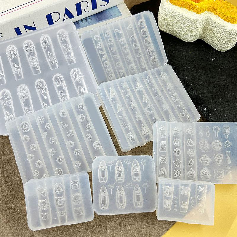 3D Силиконовая форма для нейл-арта Мультяшный милый пес медведь торт хлеб рельефная резьба DIY дизайн детали для ногтей шарм украшения инструмент для маникюра