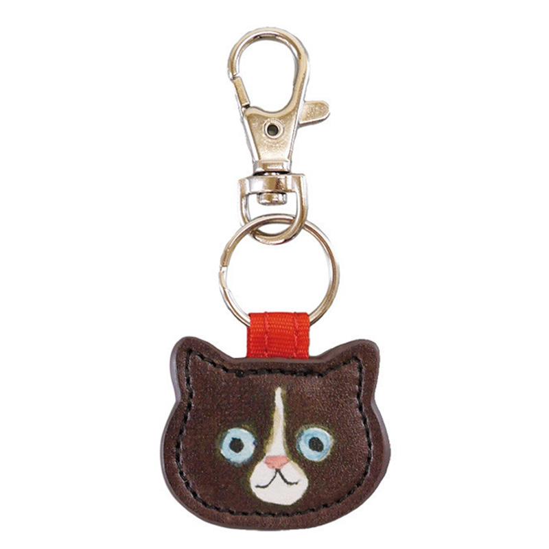 1PC Japanese Cute Cartoon Pendant Kitty Series Keychain Leather Keyring Metal Decorative Bag