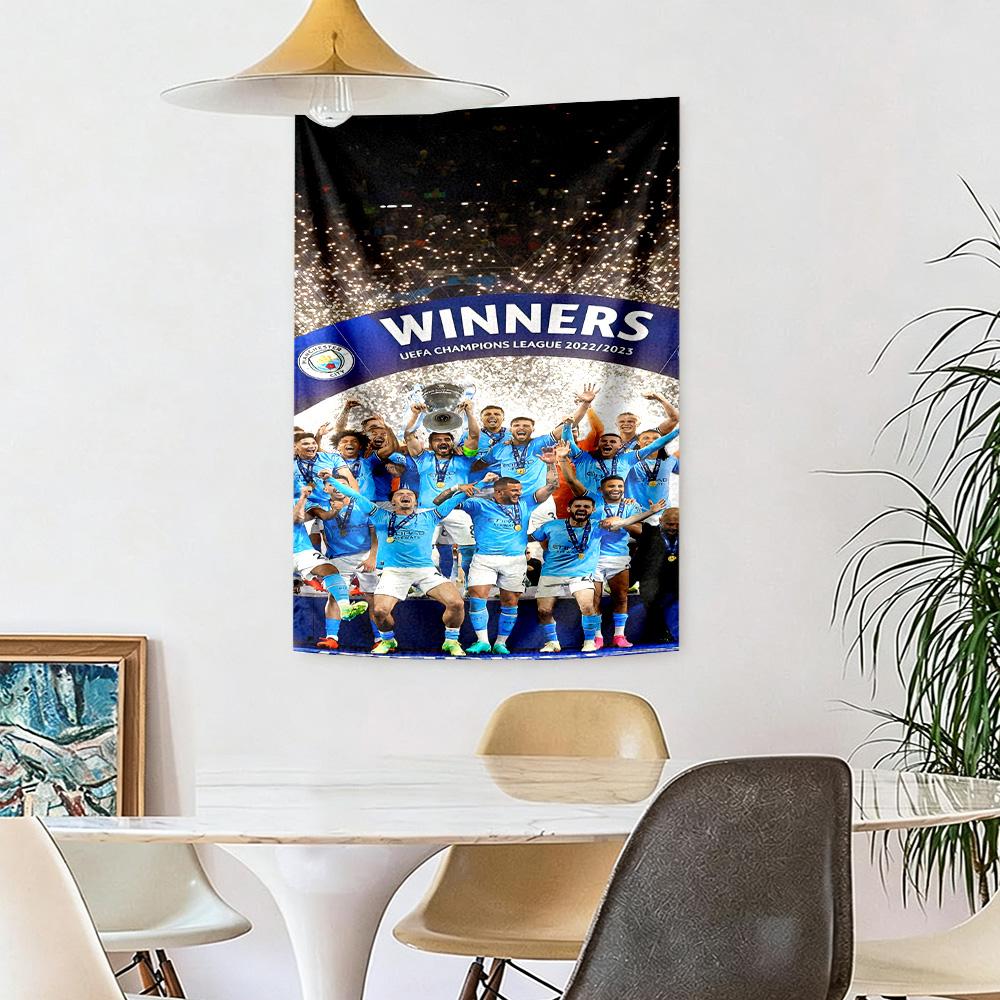 Manchester City Wall Decor Tapestry Art For Pet Memorial Birthdaywedding Party Backdrop Family Gift