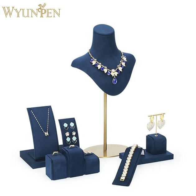 WYP Custom Jewelry Display Exhibition Jewelry Holder Rings Earrings Necklace Rack Stand Display Packaging Jewelry Display Set