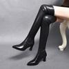 Over-knee Boots Long Boots Autumn and Winter New High-heeled Velvet Warm and Comfortable Cowhide Pointed Fashion Boots Long Boots