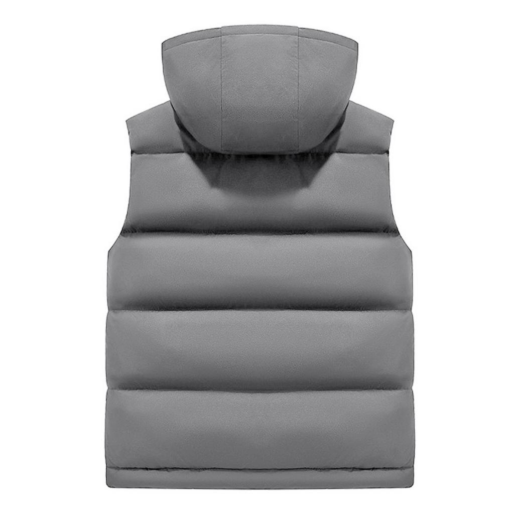 Men's Casual Solid Color Inner Camouflage, Cotton Thickened Windproof Vest, Men's Stand-up Collar Hooded Sleeveless Vest Jacket