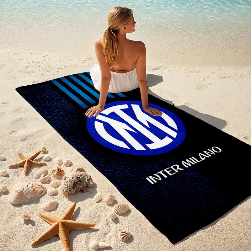 1pc Internazionale Milano Beach Towel, Comfortable and Thick, and Swimming/Bath/Picnic/Camping Towel, Suitable for Seaside Beaches