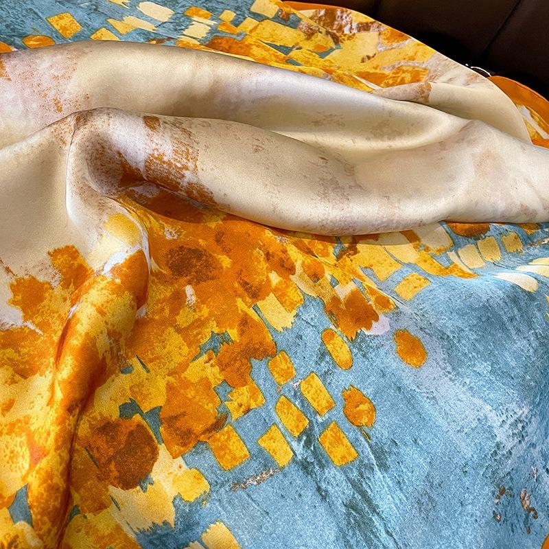Cm Large Square Silk Scarf For Women All Season Wear