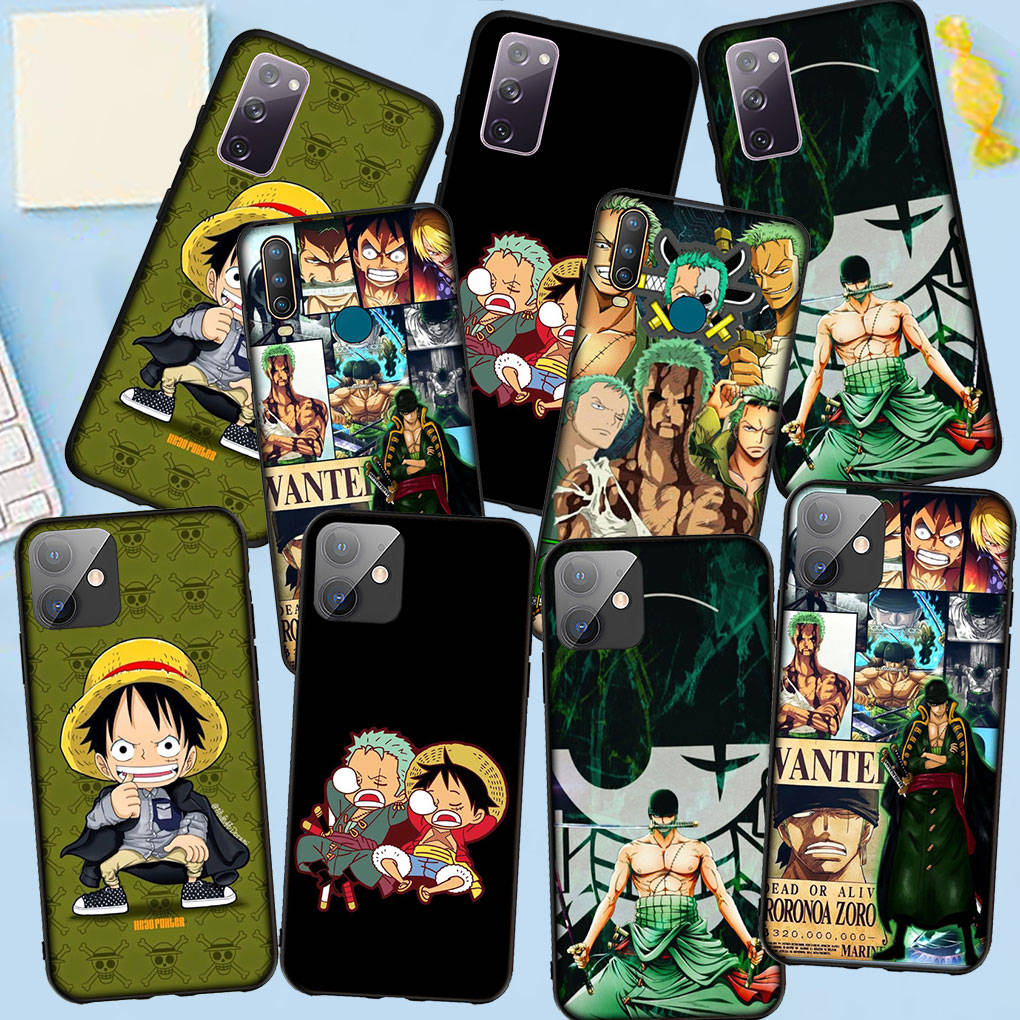 Чехол для телефона Samsung Galaxy S25 S24 S23 iPhone 16 15 Redmi Note 14 13 12 16E 11 Pro Max XR OPPO Moto Huawei Cute Luffy One Piece Roronoa Zoro Cover