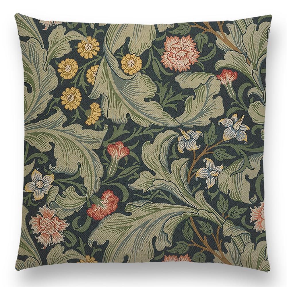 Чехол для подушки William Morris Thief Red, льняная роскошная подушка для домашнего декора, наволочка для дивана, гостиной, 40 см/45 см/50 см/60 см