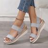 Модная женская обувь 2024 года, горячая распродажа, женские сандалии больших размеров, высококачественные однотонные повседневные сандалии, женские новые босоножки на танкетке с открытым носком Zapatos