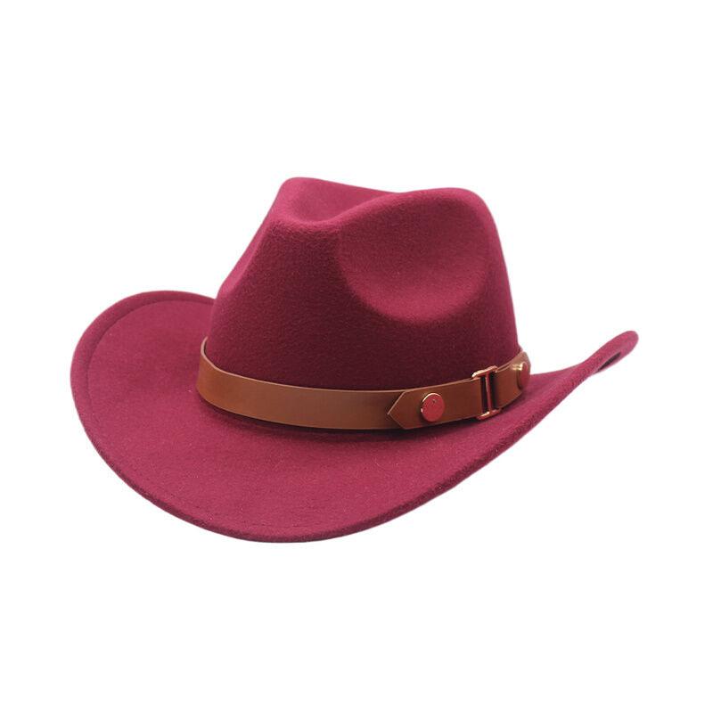 European, American and Western Denim Hats Men's Riding Hats Outdoor Belt Accessories Travel Bent-brimmed Wool Top Hat