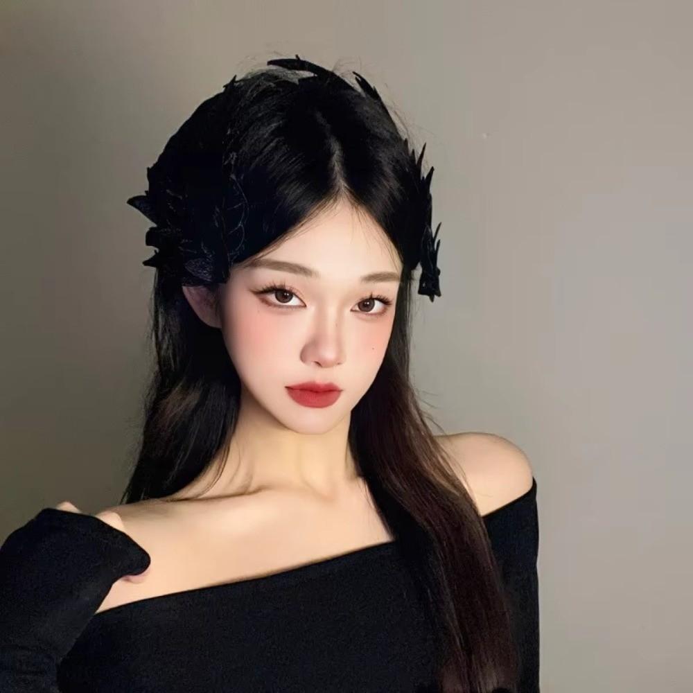 Black White Angel Wing Hair Clip Angel Wing Shape Embroidery Hair Clip Fairy Costume