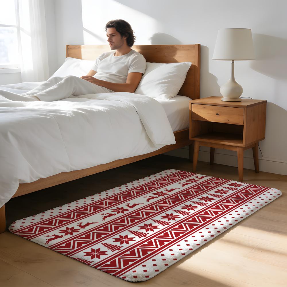 Floor Mat Soft Flannel Rug Non Slip Absorbent Mat for Bathroom Bedroom Home Decor Merry Anime Christmas