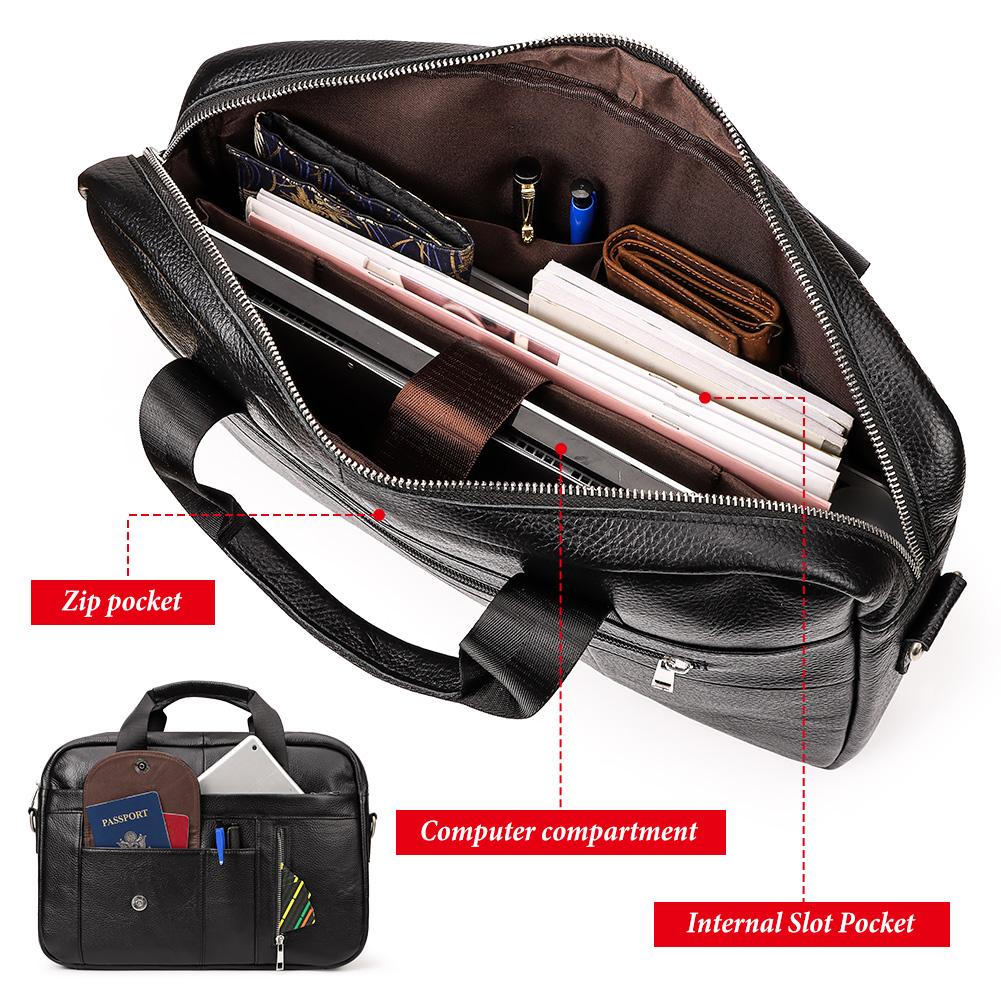 Мужской портфель из натуральной кожи, большая вместительная сумка для компьютера, спортивная сумка