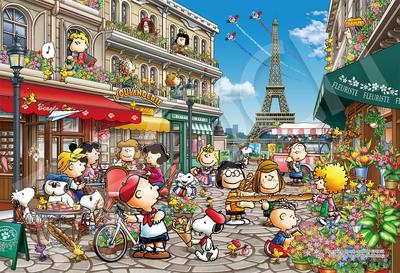 Epoch 1053 Супер Маленький Кусочек Пазл PEANUTS Снупи в Париже с Билетом для Подсчета Очков (26x38см) 32-611s Клей, Шпатель,