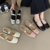 Fairy Style Low Heel Design Single Shoes Women's Shoes 2025 New Autumn Feeling Square Head Black Mary Jane Shoes