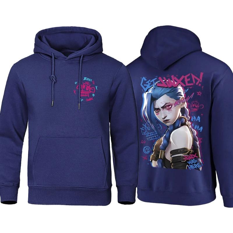 Arcane Hoodie Men Anime Jinx Hoodies Autumn Высококачественная флисовая толстовка Street Hoody Гибкая мужская одежда Oversize Толстовки и свитшоты мужские
