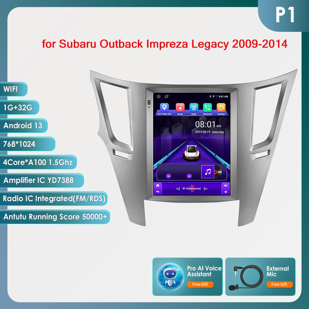 OSSURET 9,7" Android 13 беспроводной Carplay для Subaru Outback Impreza Legacy 2009-2014 GPS стерео автомобильный радиоприемник интеллектуальный мультимедийный плеер 4G BT 2 Din
