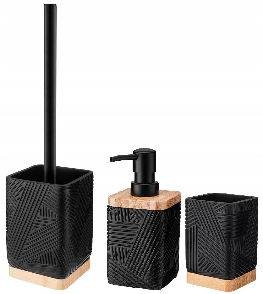 Camino Toilet Brush Square Black For Bathroom Universal With Pattern 1 Pc