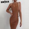 Women's Spring Summer Fashion Casual V-neck Wool Woven Halter Dress
