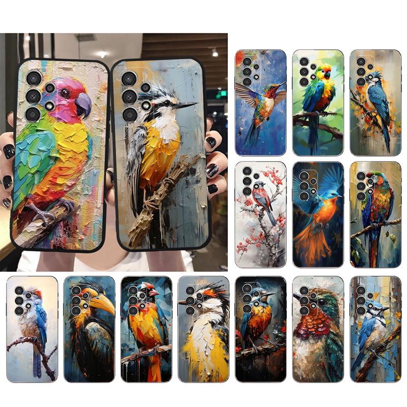 Painting Bird Phone Case For Samsung S23 S22 S21 S20 Ultra S20 S22 S21 S10E S21 S20 FE S24 Plus