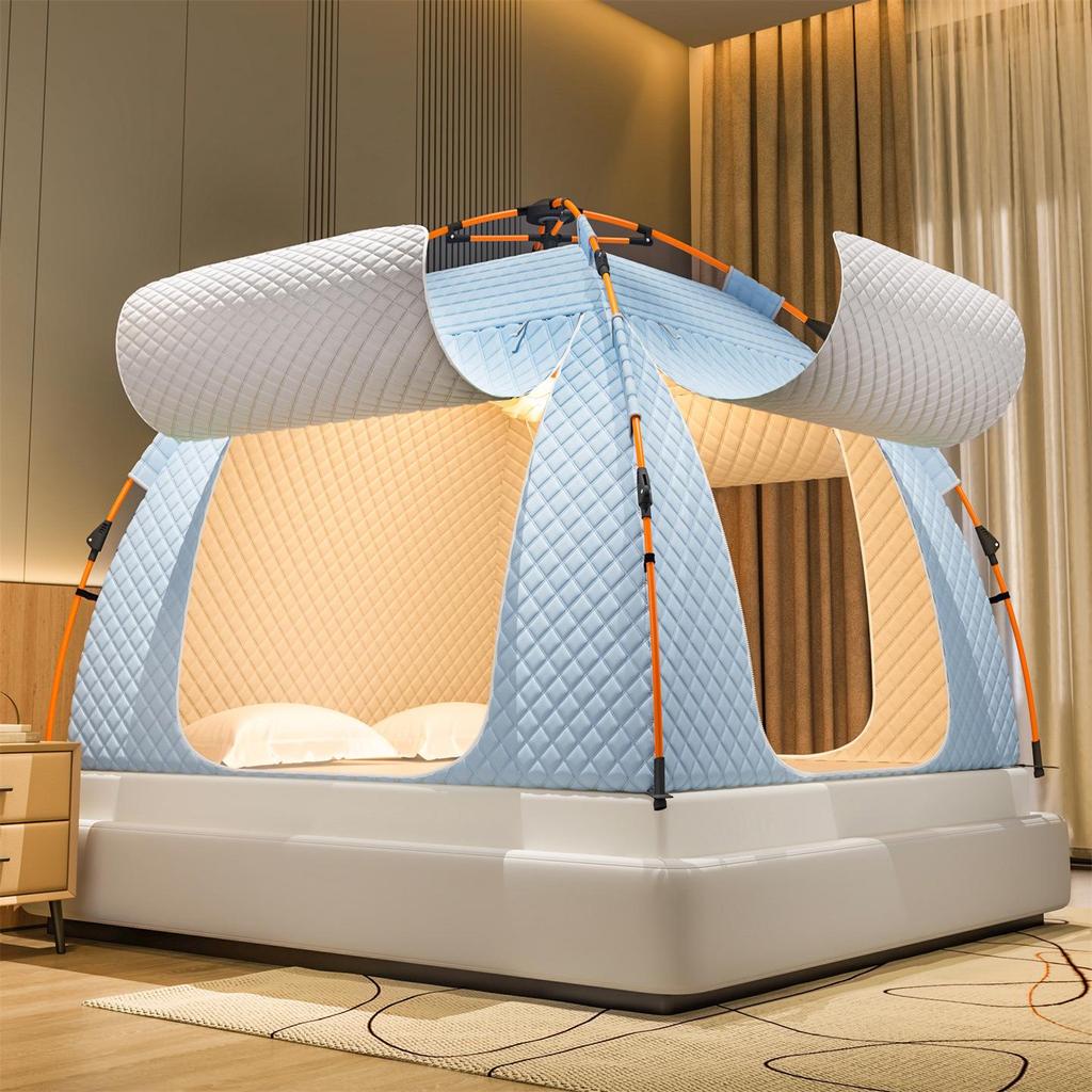 Утолщенная зимняя палатка-москитная сетка: Блокирующий свет, ударопрочный, полнопокрывающий навес-яранга для кровати в помещении