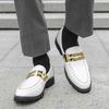 Fashion New Leisure Loafers Trendy and Handsome Youth Style Daily Office Work Leisure Party 38-46 Men's Leather Shoes White Hot