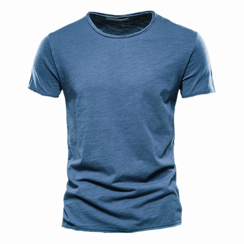 Summer Men's Solid Bamboo Cotton V-Neck T-Shirt - Hot Selling European & American Style