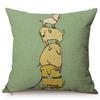 Cute Cartoon Small Animals Style Sofa Throw Pillow Case Cock Dog Rabbit Baby Art Room Bed Decorative Cotton Linen Cushion Cover