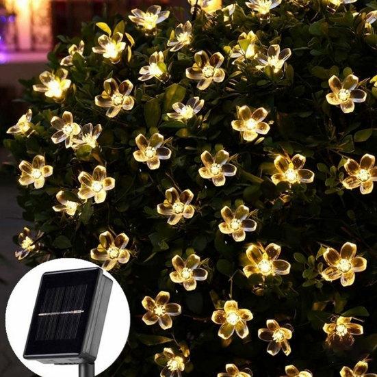 7m IP65 Waterproof Fairy Solar Sakura String 50LEDs Lights Garden Party Decor