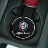 Car Stickers For Alfa Romeo 2Pcs Car Coasters Water Cup Slots Non-Slip Mat Waterproof Drink Pad For Alfa Romeo Giulia Stelvio Gi