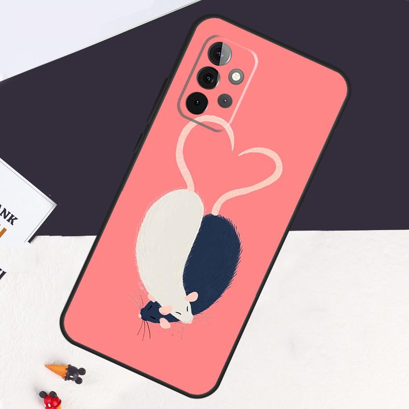 Чехол-мышь для крысы для Samsung Galaxy A13 A35 A15 A55 A53 A33 A36 A56 A26 A16 A22 A32 A52 A54 A34 A05 A06