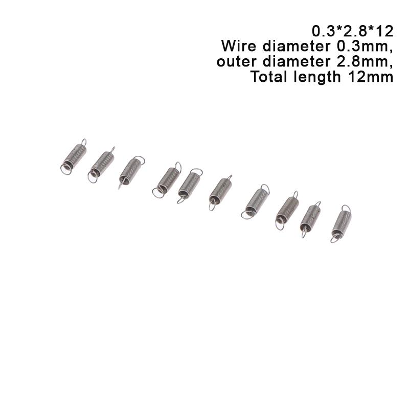 10 шт./лот, пружина растяжения 0,3 мм, удлинительная пружина из нержавеющей стали 304, наружный диаметр 3 мм-4 мм