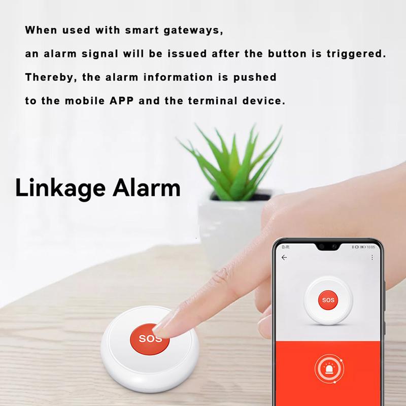 Tuya Zigbee / WIFI Кнопка SOS для вызова помощи Поделиться с приложением для семьи Аварийная сигнализация Для пациента Детей Пожилого человека С веревкой для подвешивания