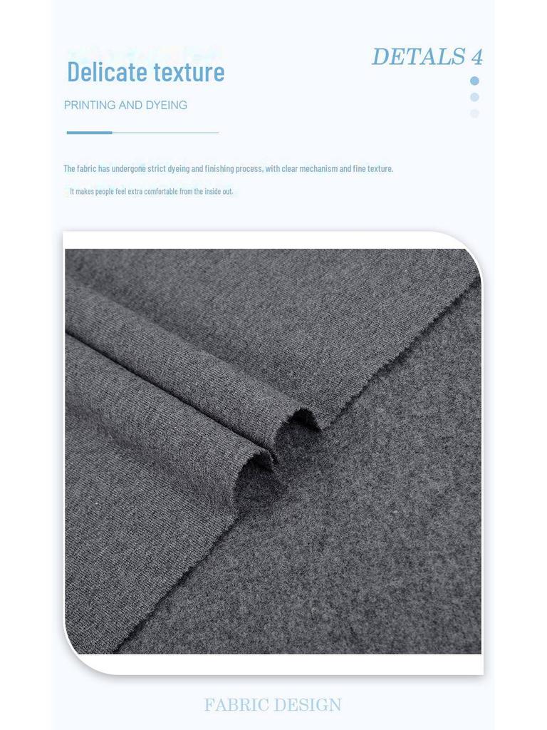 32S Thickened Pure Cotton Ribbed Fleece Fabric for Bottoming Shirts