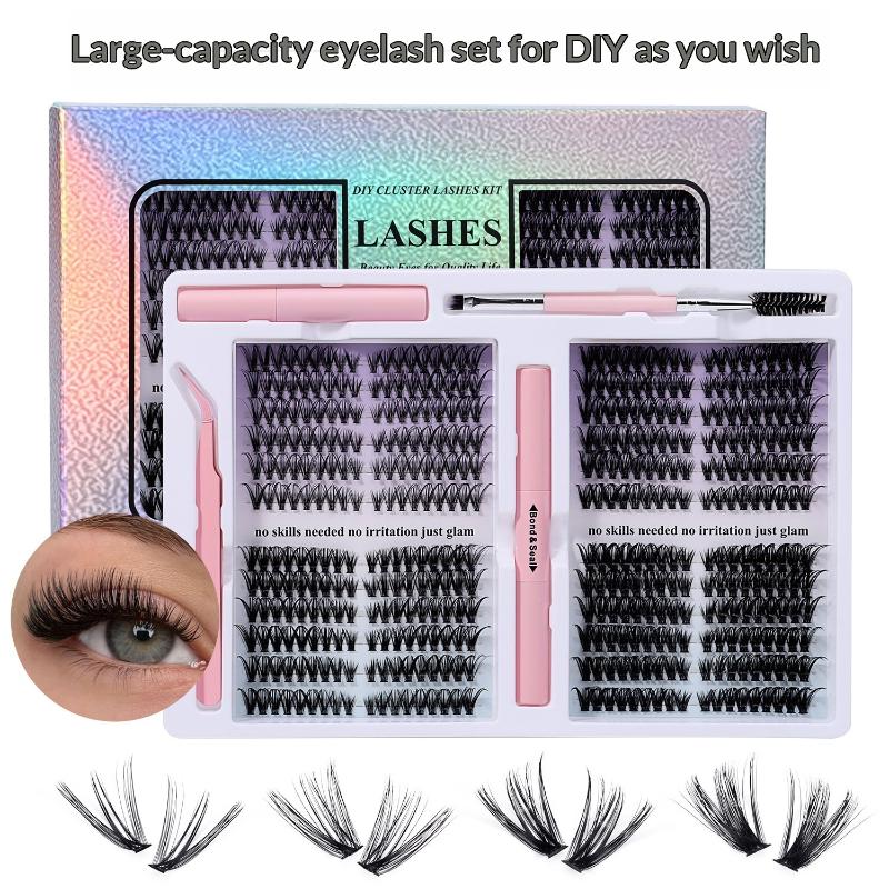 480 Clusters Diy False Eyelashes Clusters Extensions Individual Cluster Natural Segmented With Glue,Remover,Lash Brush,Tweezers