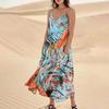 Женское летнее платье, повседневные свободные длинные пляжные платья для отдыха