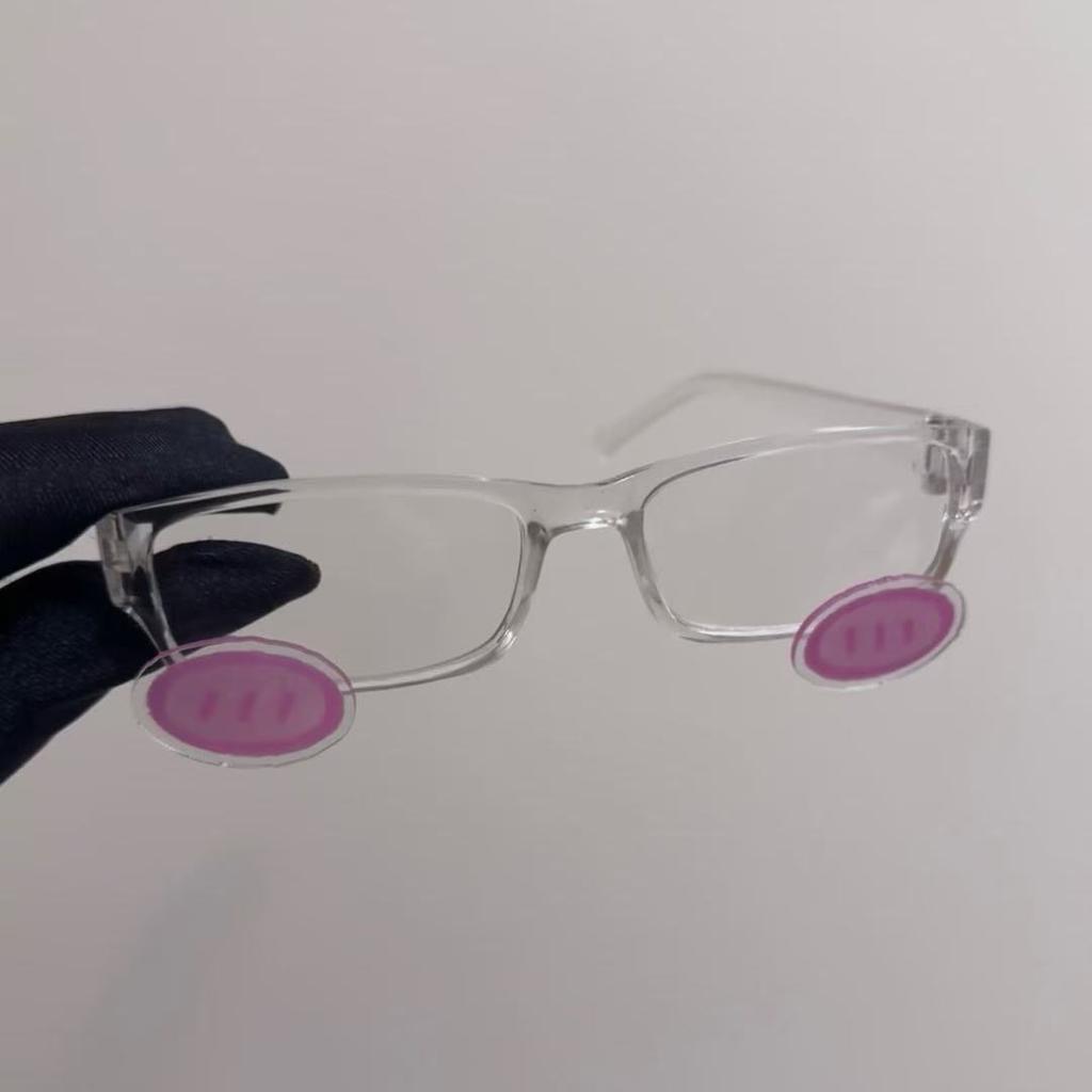 INS Pink Blusher Glasses Anime Cosplay Kawaii Eyewear Acrylic Transparent Fashion Retro Y2K Eyeglass Po Accessories