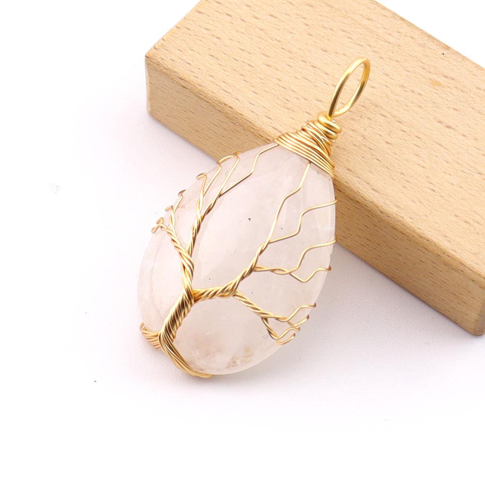 Натуральный камень Агат Подвеска-ожерелье Капля воды Древо Жизни N781