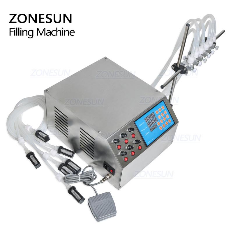 ZONESUN ZS-YTDP6 6-сопельная мембранный насос Машина для розлива жидкостей Для парфюмерной воды сока