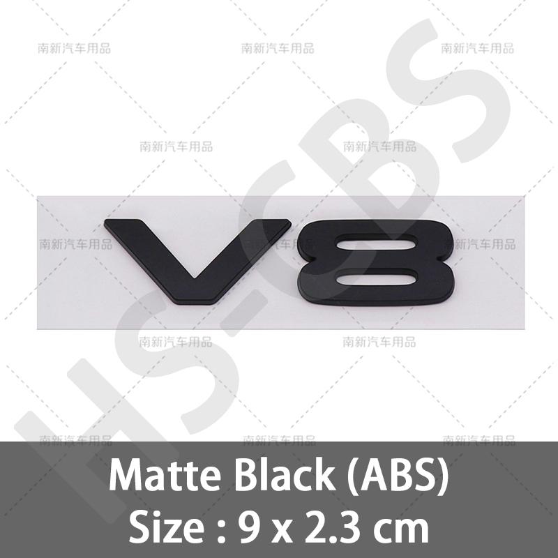 3D ABS Car Engine Displacement Logo V8 Letter Embelm Rear Trunk Badge Auto Tailgate Stickers