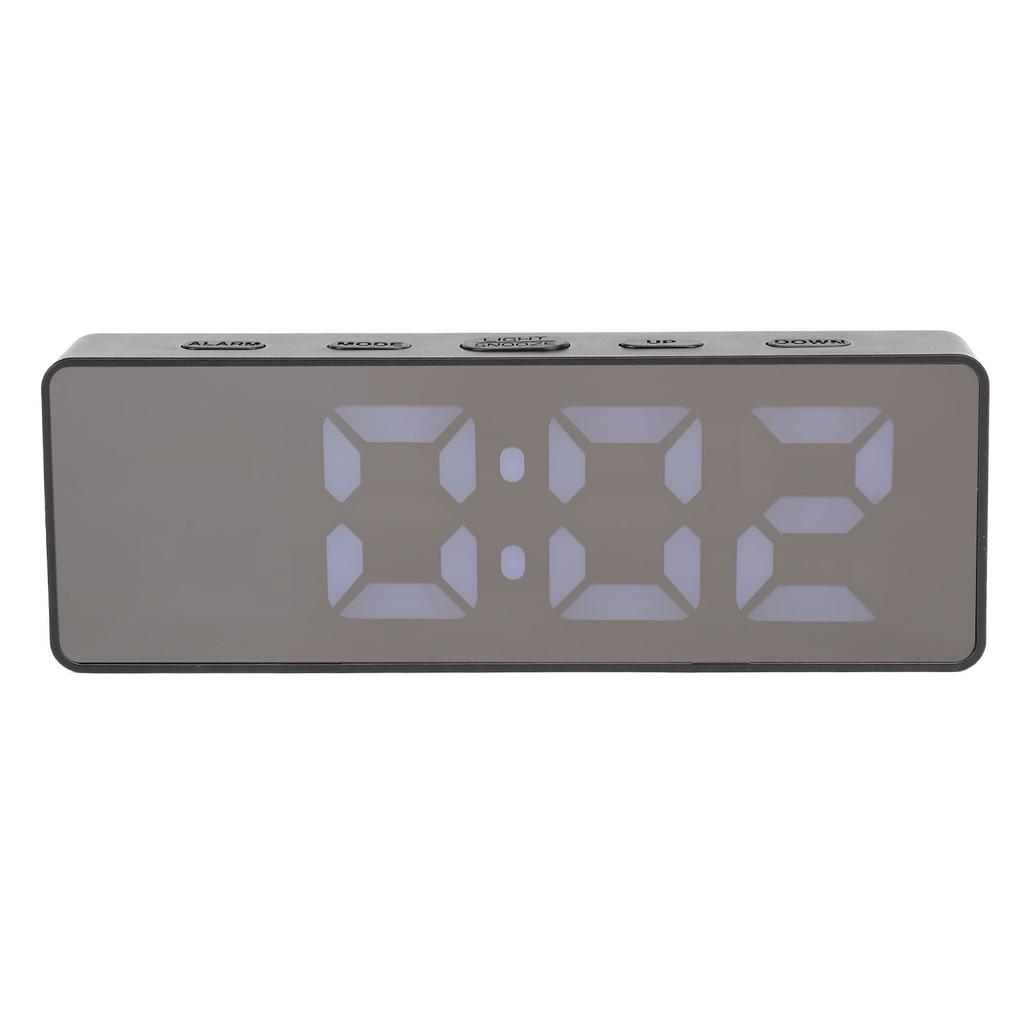 LED Digital Alarm Clock Time Date Temperature Display Stylish Look Electric Clock for Bedroom Living Room Office Black
